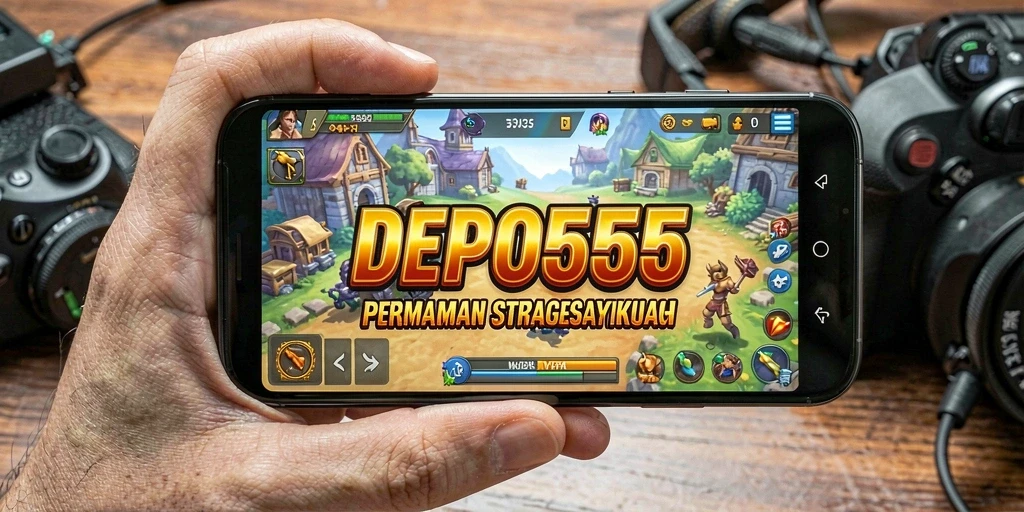 Screenshot DEPO555 menampilkan pertarungan strategi yang intens.