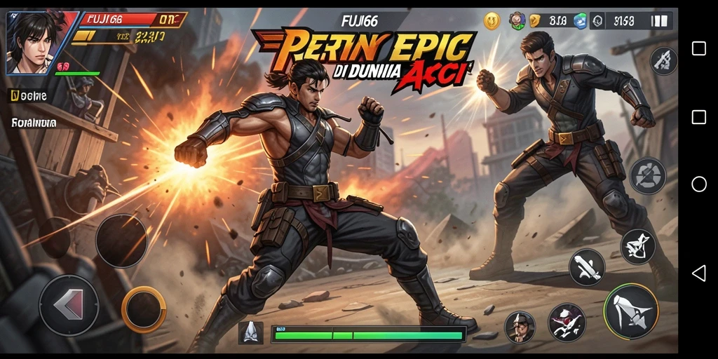 Gameplay seru dan mendebarkan dari FUJI66 saat bertarung melawan musuh.
