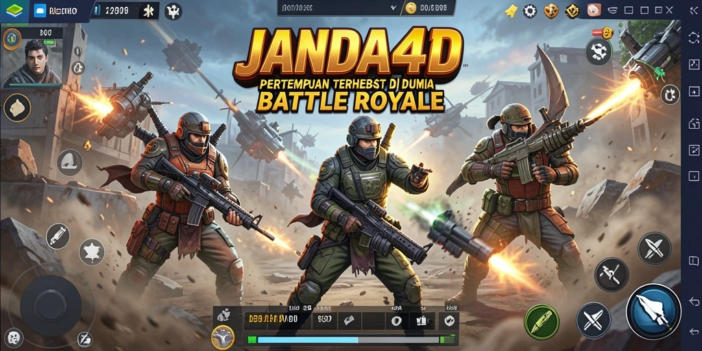 Gameplay seru dan mendebarkan dalam JANDA4D Battle Royale.