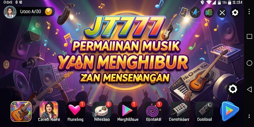 Screenshot JT777 menampilkan gameplay seru dalam permainan musik.