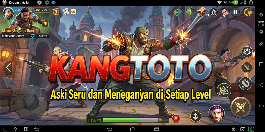 Tangkapan layar gameplay KANGTOTO menunjukkan aksi pertarungan seru dan dinamis.