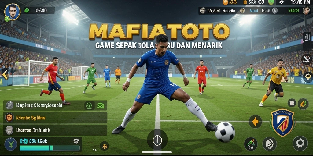 Tampilan gameplay MAFIATOTO dengan aksi sepak bola yang intens.