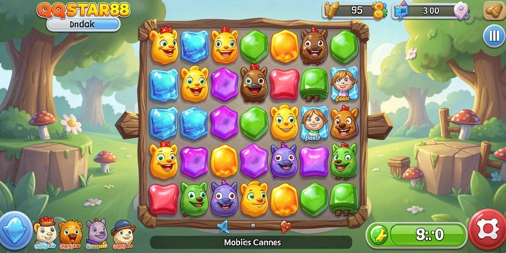 Tampilan gameplay menarik dari QQSTAR88 dengan kombinasi elemen yang penuh warna.