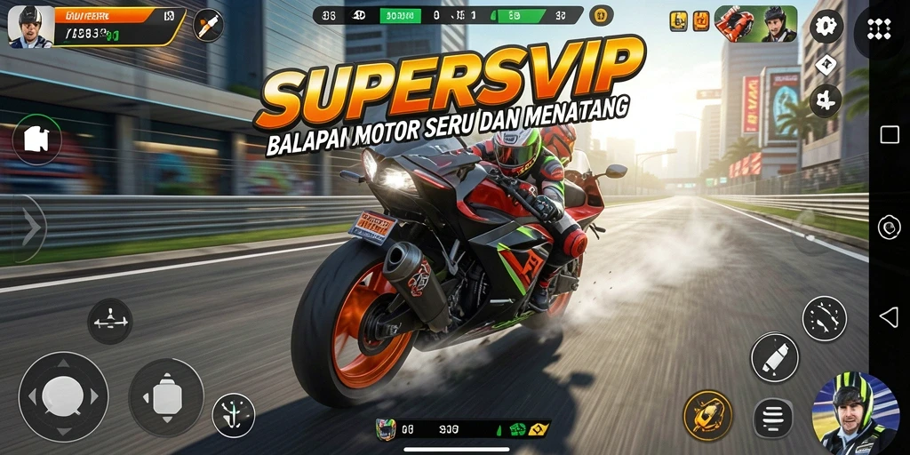 Tampilan menegangkan dari balapan motor di SUPERSVIP.