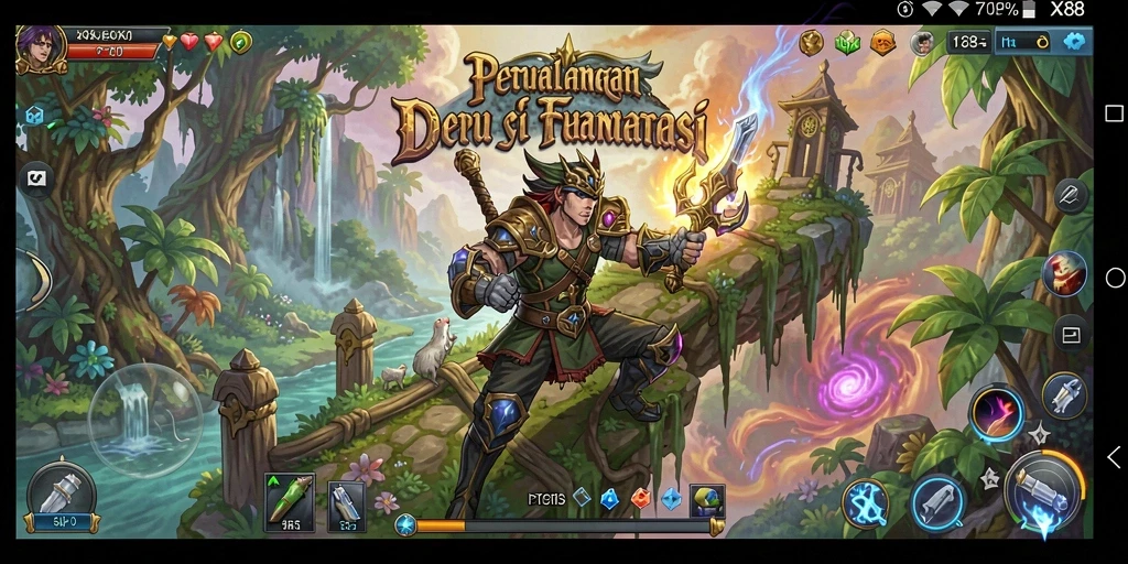 Tampilan gameplay X88 yang menakjubkan dalam petualangan seru.